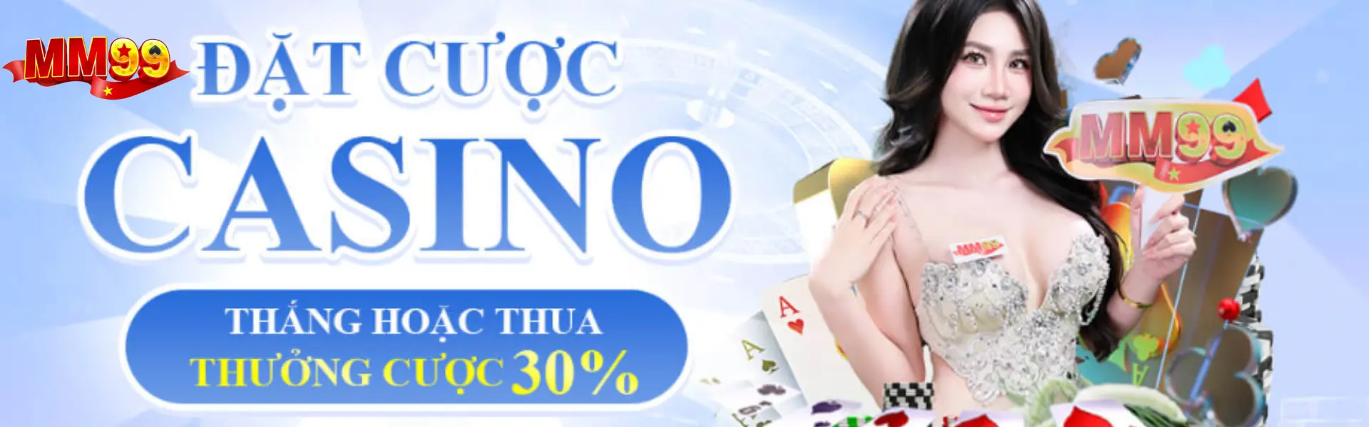 Banner MM99 nhà cái uy tín 2026, cược casino hoàn trả 30%